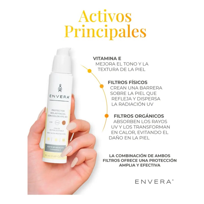 Envera Protector Solar Facial Color Medium + Rellenable