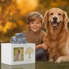 DiDiBirDi Pet Urn for Dog Ashes, Tree Pattern Wooden White
