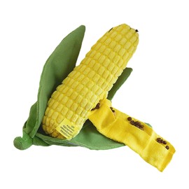 Dog Enrichment Toys, Cute Corn Design, Squeaky & Crinkle Dog Chew Toy, Treat Dispenser for Small & Medium Dogs & Cats, Stress-Relieving Interactive