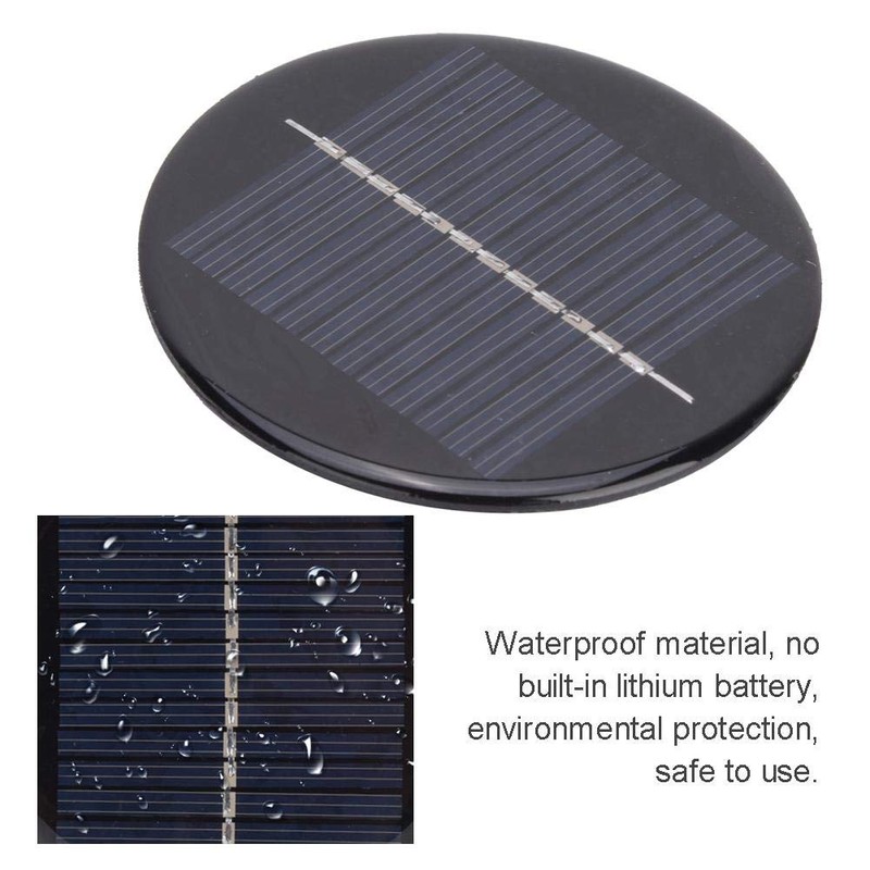 T best 4Pcs High Efficiency Round Solar Panel, 6V 80MM