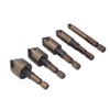 5 Pcs Countersink Drill Bit 1/4in 3/8in 1/2in 5/8in 3/4in