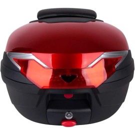 Unbranded 32L Motorcycle Tail box Helmet Case Motorbike Luggage Storage Trunk Carrier RED