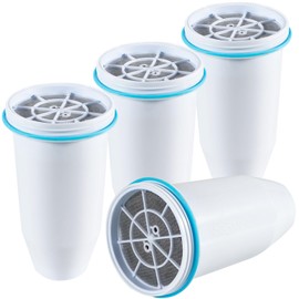 VIPHASES Alkaline Water Filters Replacement, Enhance PH & Add Beneficial Minerals, 6-Stage Filtration System for Zero Filter Pitchers and Dispensers, Reduce Chlorine not Reduce TDS, 4-Pack