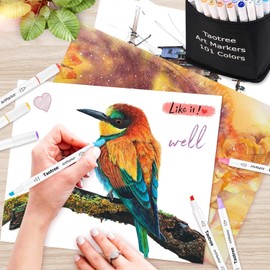 Taotree Alcohol Markers 101 Colors Dual Tips Art Markers Sketch Pens Set, Art Supplies Kit, Drawing Pens Set for Adult Coloring Books Christmas Gifts for for Artist Drawing, Painting, Sketching