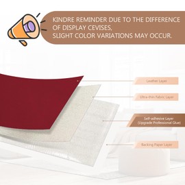 OAZ Leather Repair Patch, 16X63 inch Large Self Adhesive Leather Repair Patch Tape for Car Seat, Leather Repair Kit for Furniture, Sofas, Clothes, Couches, Motorcycle Seats, Chairs(Deep red)