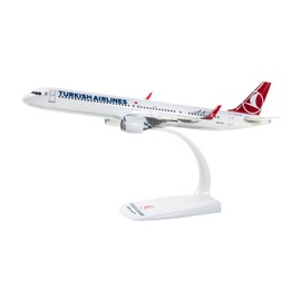 herpa 612210 - Airbus A321neo, Turkish Airlines, Wings Model Aeroplane with Base, Aviator, Model Making, Miniature Models, Collectable, Plastic, Snap Fit - Scale 1:200
