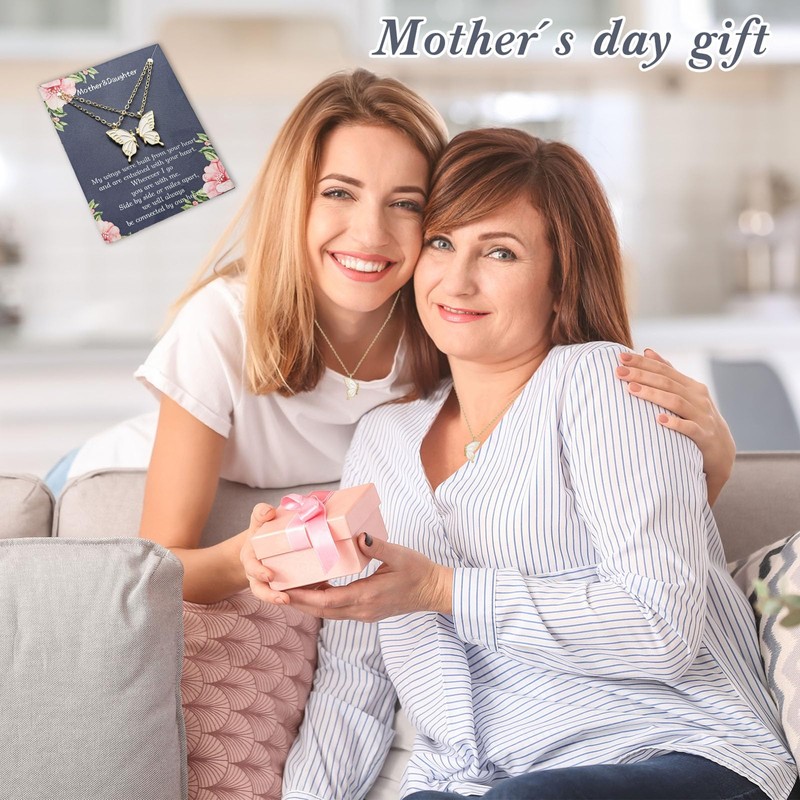 Mother Daughter Matching Butterfly Necklace,Gifts for Mom Daughter Mother,To My