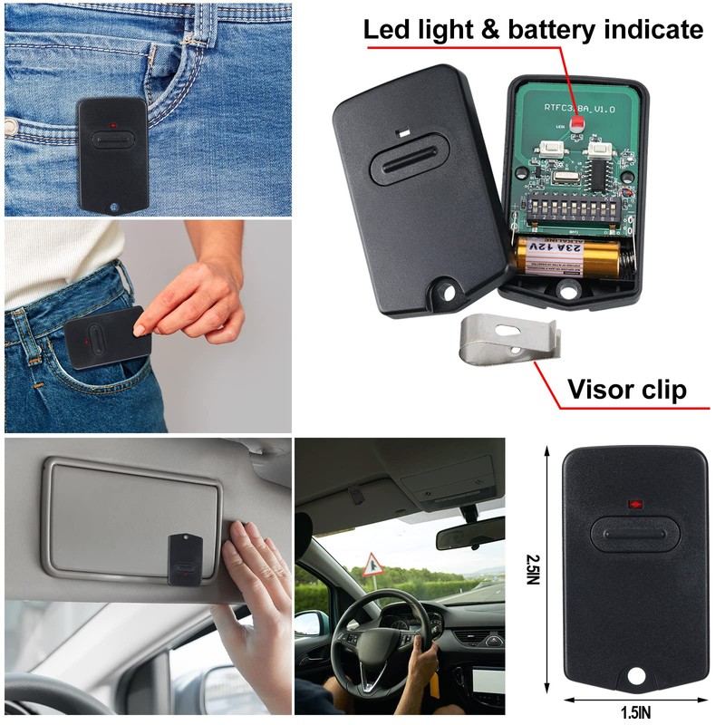 Kingdder 12 Pcs Gate Opener Remote Compatible with Mighty Mule