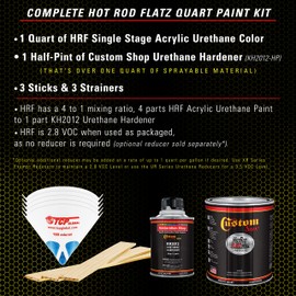 Custom Shop - Viper Yellow - Hot Rod Flatz Flat Matte Satin Urethane Auto Paint - Complete Quart Paint Kit - Professional Low Sheen Automotive, Car Truck Coating, 4:1 Mix Ratio