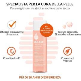 Bio-Oil Olio Trattamento Per La Pelle Con Azione Idratante Cicatrizzante E Anti Smagliature, Nasconde Le Cicatrici, Le Smagliature E Gli Inestetismi Della Pelle, 125 Ml