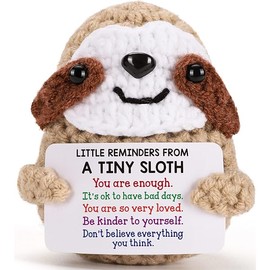 MBL Inspirational Birthday Gifts for Women - Little Reminders Emotional Cheer Support Small Funny Cute Duck Pickle Potato Nuggets Knitted Sloth for Her Him Men Friend Coworker Student Graduation
