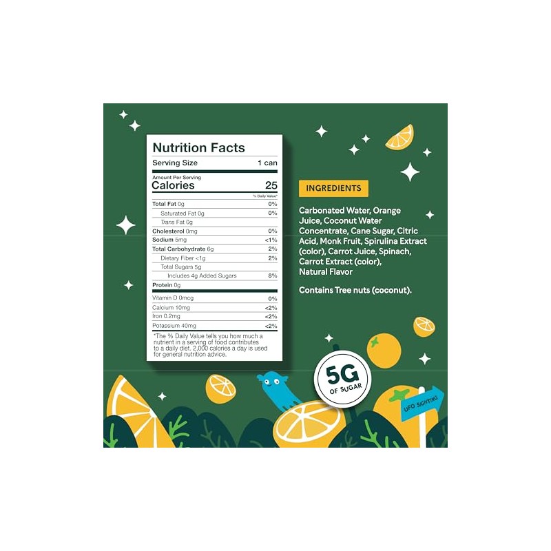 Roxberry Fruit & Veggie Fizz for Kids, Sparkling Juice, 7.5oz,