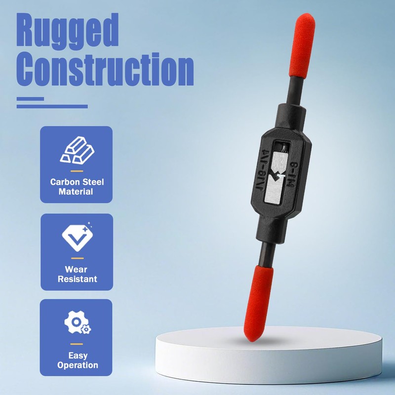Mesee Adjustable Tap Wrench Plastic Dipped Handle Thread Tap Holder
