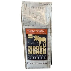Moose Munch Coffee by Harry & David, White Chocolate Pumpkin Spice Flavored Ground Gourmet Coffee - 12 Ounce Bag