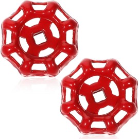 Sndperiexam 2 Pcs Red Outdoor Faucet Handles, Square Stem Hole Water Valve Handle, Faucet Valve Replacement Rustproof Spigot Handles, Water Spigot Valve Handle for Garden, Bathroom, Outdoor (6x6mm)