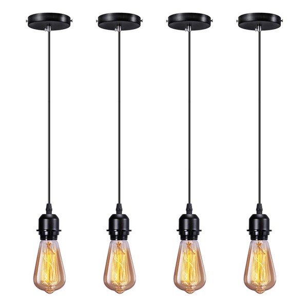 Elibbren Industrial Mini Pendant Light Kit E26 E27 Base Edison