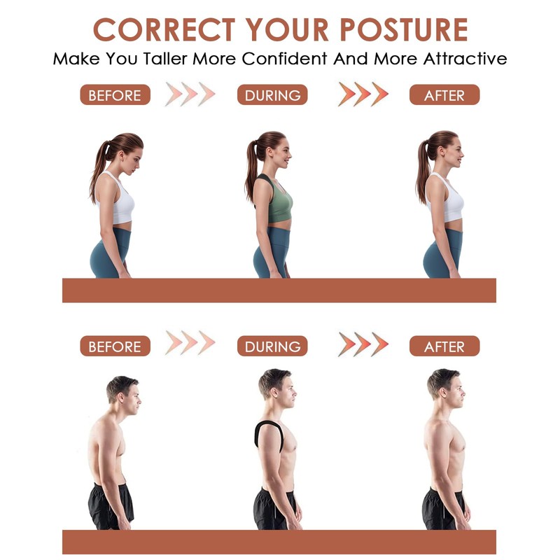 Wbbrbbr Posture Corrector Back Men Women Back Straightener Black L