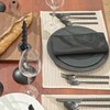 KINGSTONE 30 Pcs Black Hammered Silverware Set for 6, 18/10