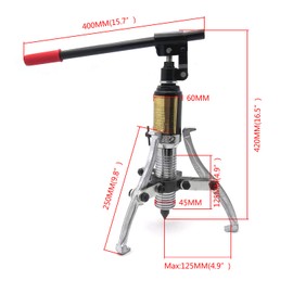 HTTMT- Vehicle 10 Ton 3 Jaw Hydraulic Gear Puller Pulling 3in1 360 Degree Flexibility Pumps Oil Tube Drawing Machine W/Case [P/N: ET-CAR-FIX006-10T-RED]