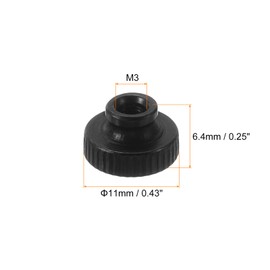 sourcing map Knurled Thumb Nuts, 8Pcs M3 Carbon Steel Nut High Head Through Hole for 3D Printer Part, Black
