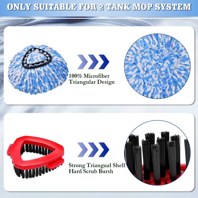 Spin Mop Head Replacement & Shower Floor Scrubber，Compatible with Ocedar