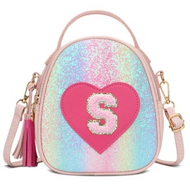 KKXIU Purse Gifts for Girls Cute Little Girl Crossbody Bag Heart Kids Small Backpack with Tassel (Shine-S)