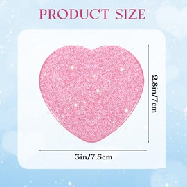 Bruislard 2 Pack Pocket Heart Compact Mirror Compact Folding Mirror Double-Sided Pink Cute Cosmetic Mirror Portable Travel Makeup Mirror for Girls, Women, Home Office Travel Purse