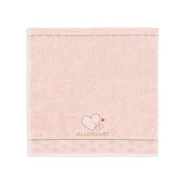 JILLSTUART Point Heart Towel Handkerchief, Pink, Full Fee Cotton, Untwisted Yarn, 58-1570070, Approx. 9.8 x 9.8 inches (25 x 25 cm)