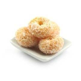 MyTinyWorld Miniature Sugared Ring Donuts On A Square Plate