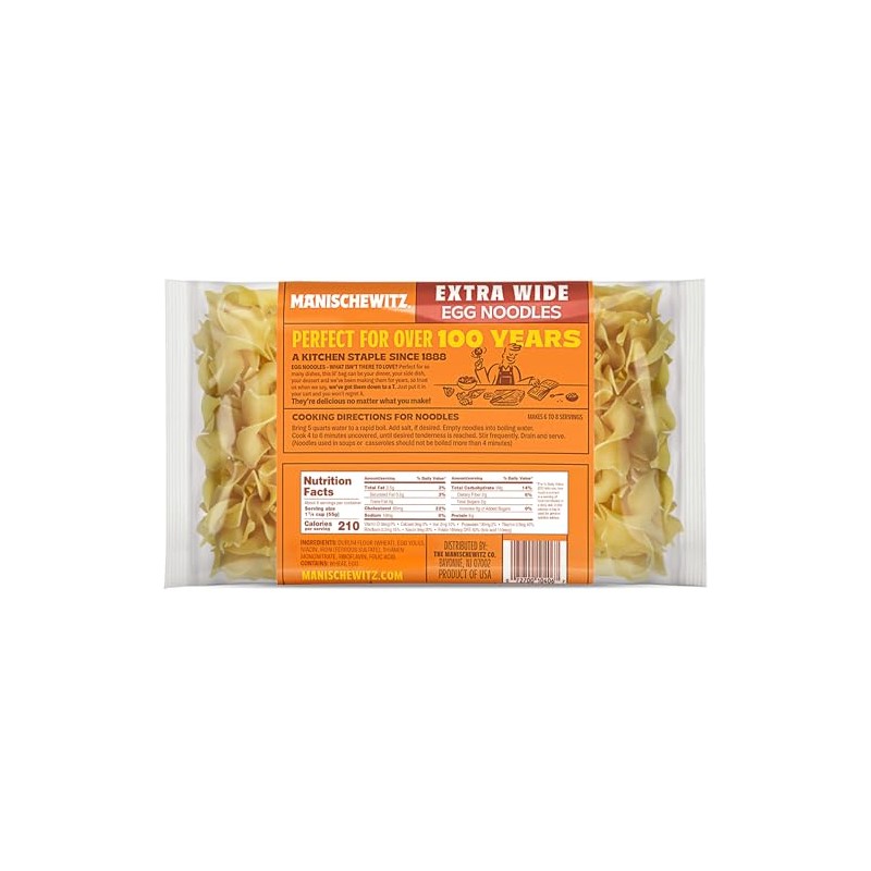 Manischewitz Traditional Extra Wide Egg Noodles 12oz (3 Pack), Homestyle