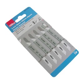 Hilka Tools 69721505 5 PCE Metal 100mm Jigsaw Blades Bayonet - Blue & White