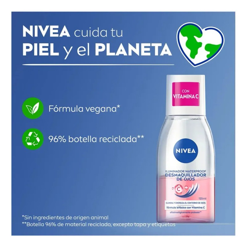 Desmaquillante Nivea Bifásico Ojos Vitamina C 125ml Todo Tipo De