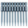 10pcs 1/4inch Hex Shank 65mm S2 Alloy Steel Five Star