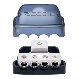 Recoil DB14 4 Way Power Distribution Block for Car Audio Amplifier Splitter