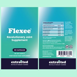 Extracted Flexee Joint Supplement - Advanced Formula with Eggshell Membrane, Glucosamine, MSM, Turmeric & Boswellia, 60 Capsules, Vegan, Supports Joint Health & Mobility