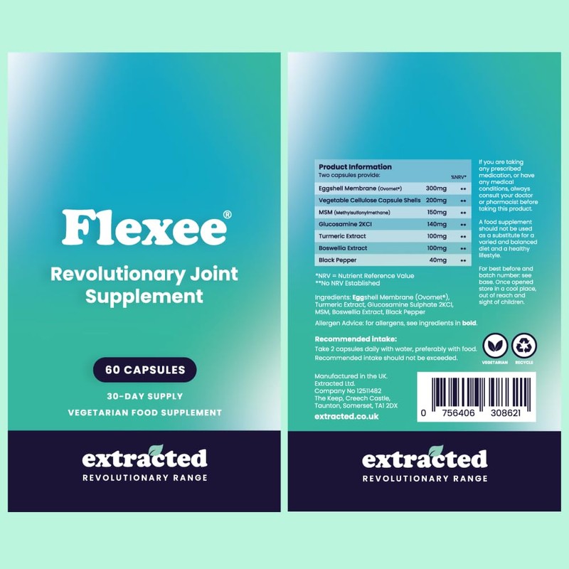 Extracted Flexee Joint Supplement - Advanced Formula with Eggshell Membrane,