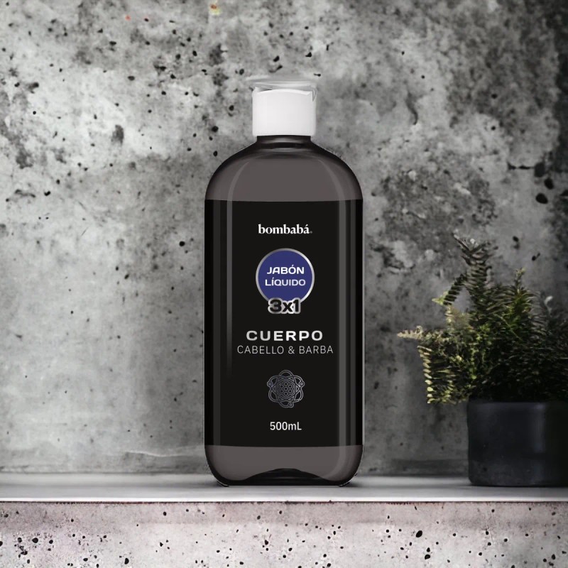 Jabón Líquido 3 En 1 Hombres Cuerpo, Cabello Y Barba
