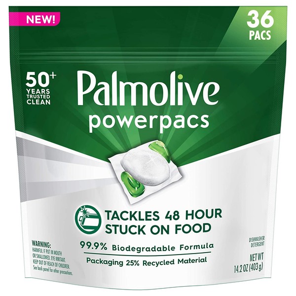Palmolive PowerPacs Dishwasher Detergent Pods, No Added Fragrance - 36 count