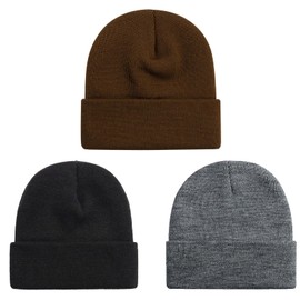 ZOORON Beanie for Men Women Warm Winter Hats Acrylic Knit Cuffed Beanie Cap Unisex