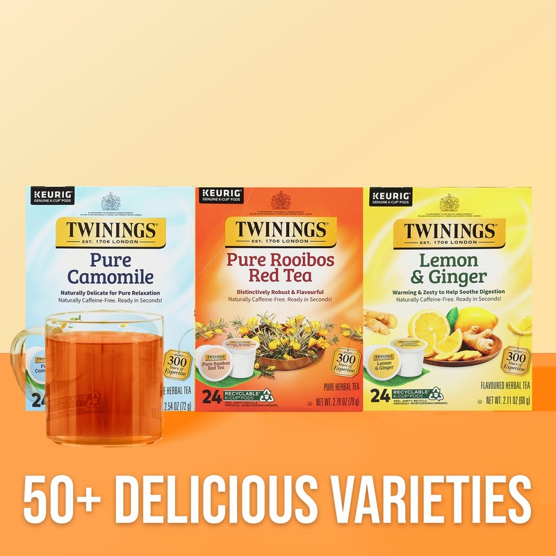 Twinings Pure Rooibos Red Tea K-Cup Pods for Keurig, 24