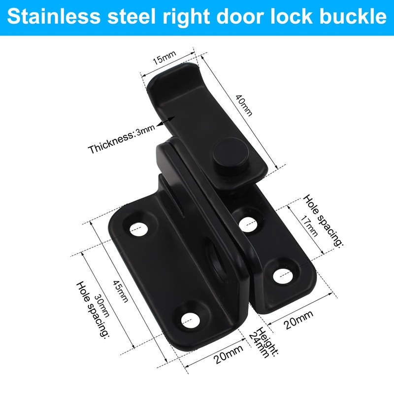ZMDMAH Door Bolt Lockable Stainless Steel Latch Small Deadbolt Lock