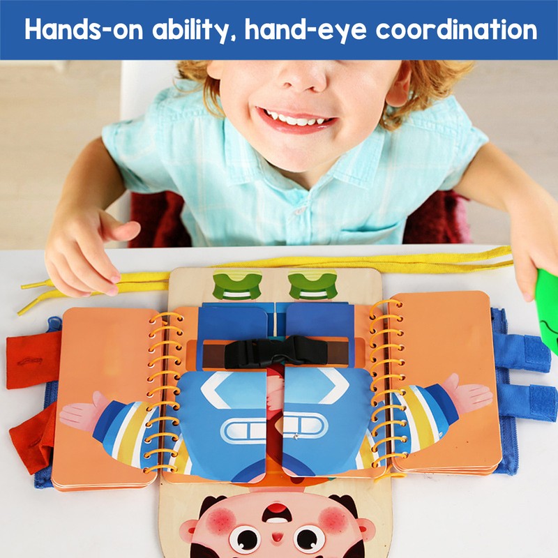 Learning to Dress Board Wooden Early Learning Basic Life Skills