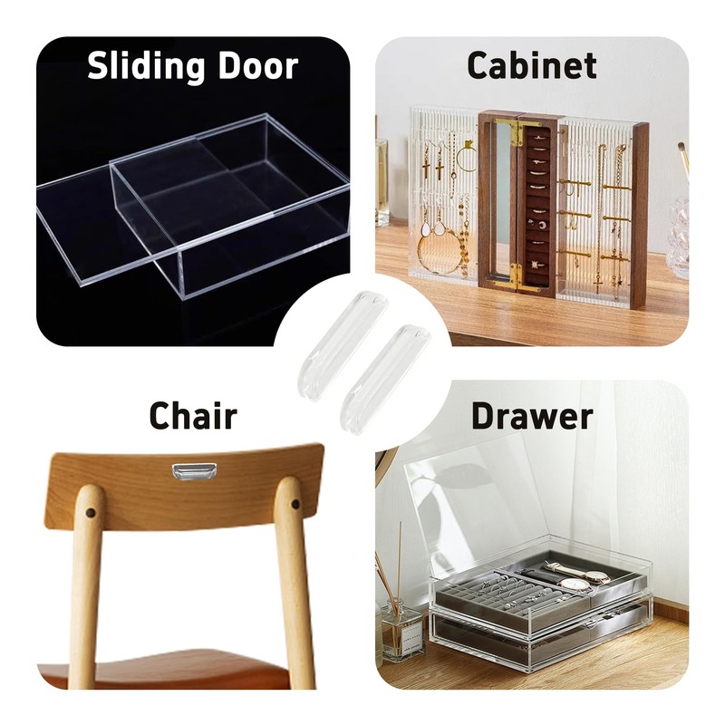 bociloy 12Pcs 2 Inch Transparent Acrylic Glass Door Handle Pulls,