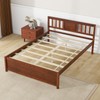 Giantex Full Size Solid Wood Platform Bed Frame, Mid Century