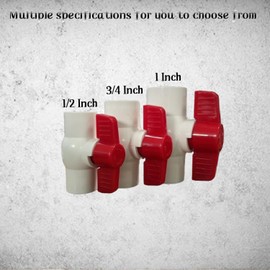 PVC Ball Valve 1/2" 3/4'' 1'' Water Pipe Cut-Off Valve, Socket x Socket, Used for Cold Water Supply, Sewage Pump, Water Pipeline and Irrigation System Water Pipe Ball Valve. (1Pacs, 1'')