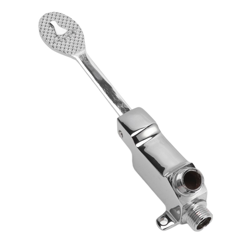 Foot Pedal Faucet Set Stainless Steel Hands Free Silver Touchless