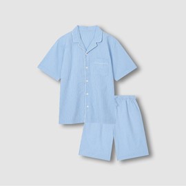 JAJU [JAJU] Men's Seersucker 5-Part Pajama Set_Dark Blue