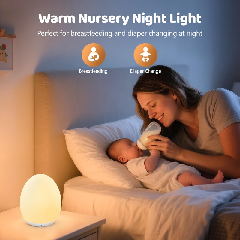 MediAcous Night Light for Kids, Baby Egg Light for Nursery,