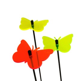 Sun Catcher Garden Decor Ornaments Butterfly Set of 3 Decorative Garden Stakes, 25cm/10'' high Outdoor Yard Accessory, Fun Gardeners Gift, Colour:red/yellow/green