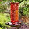 Juegoal 28 oz Glass Hummingbird Feeders for Outdoors, Wild Bird